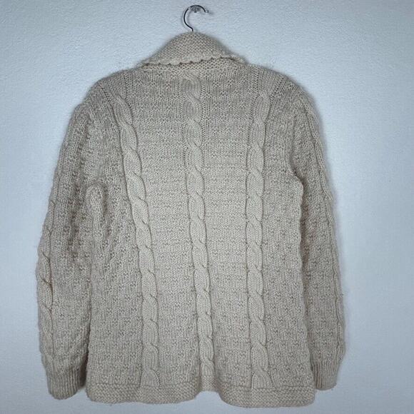 Handknit Womens M unique cardigan sweater Cottagecore Feminine Grandma style - Picture 4 of 8